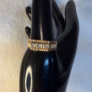 Men’s 10K Yellow Gold & Diamond Courtship Ring Size 12